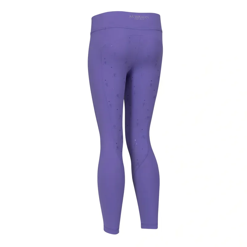 Aubrion Young Rider Equestrian Riding Tights in Heather-2