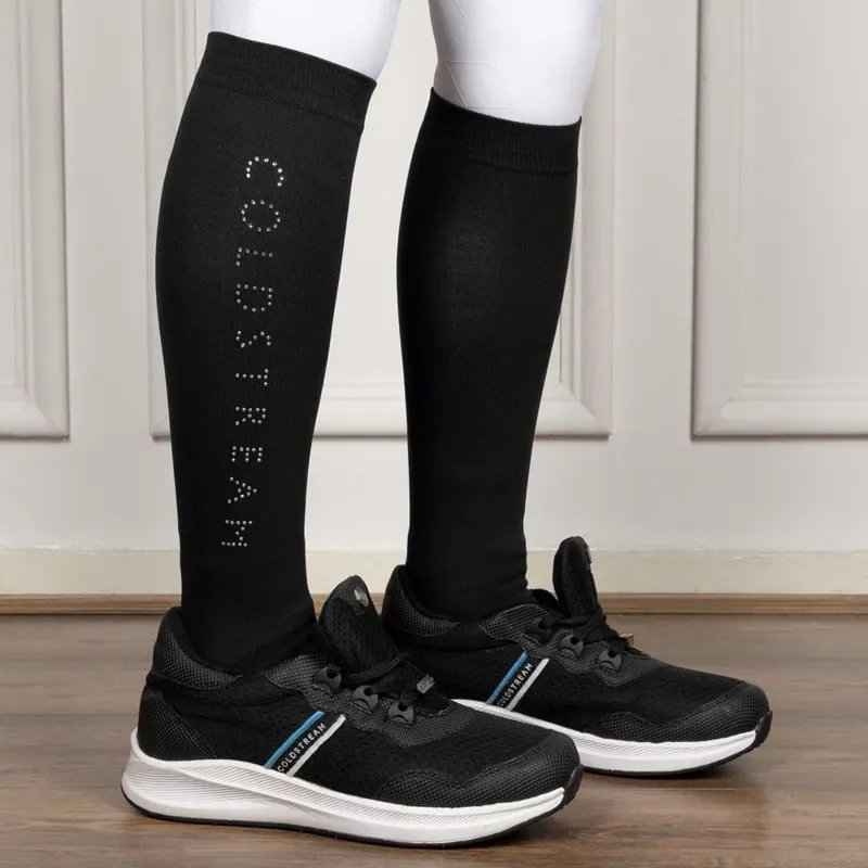 Coldstream Adult 3.5-8 Rochester Diamante Riding Socks in Black