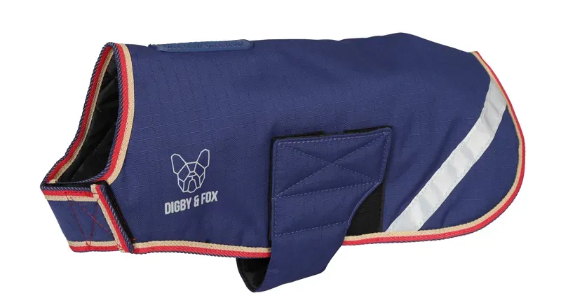 Digby and Fox Small Waterproof Dog Coat in Indigo