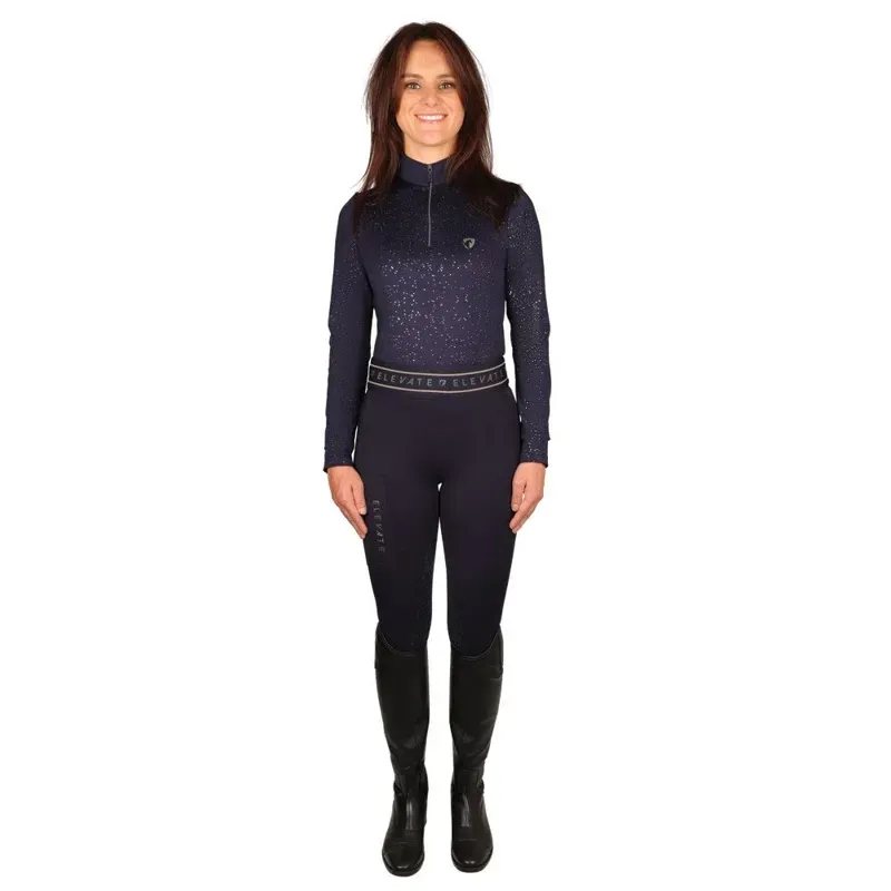 Hy Equestrian Elevate Allure Base Layer in Navy/Gun Metal Grey