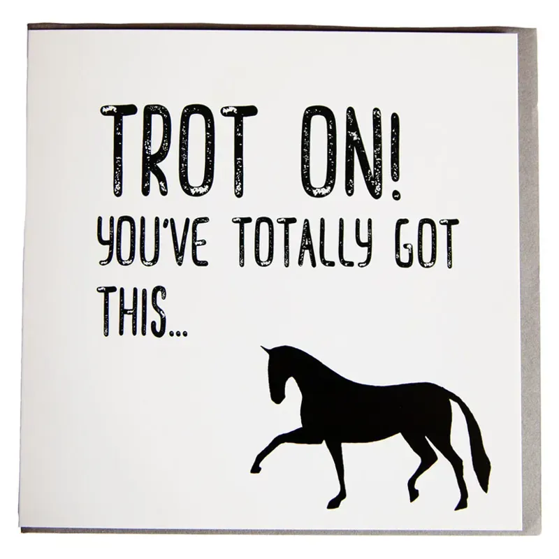 Gubblecote Foiled Greetings Card - Trot On