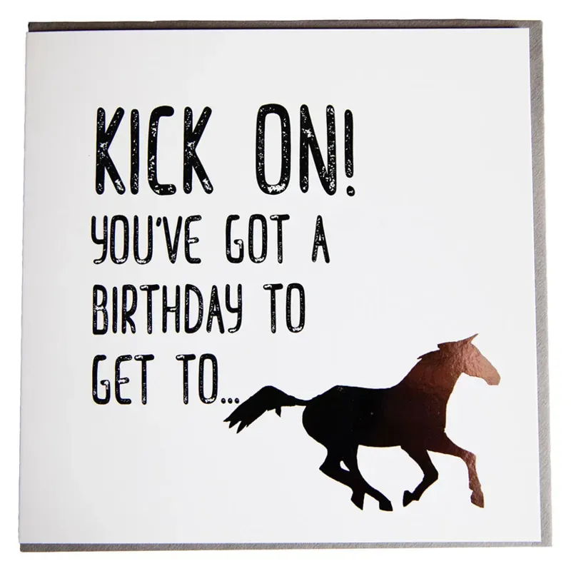Gubblecote Foiled Greetings Card - Kick On