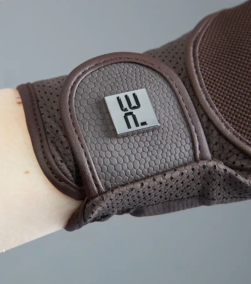 Premier Equine Presa Mesh Riding Gloves in Brown-4